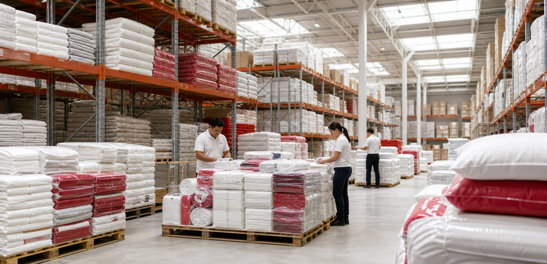 Bodega con pedidos de blancos preparados por mayoreo